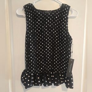 Chic Black and White Polka Dot Blouse